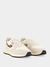 Autry White and Leopard Reelwind Low Sneakers