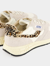 Autry White and Leopard Reelwind Low Sneakers