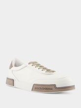 Dolce & Gabbana White and Brown Calfskin Portofino Yacht Sneakers
