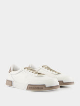 Dolce & Gabbana White and Brown Calfskin Portofino Yacht Sneakers