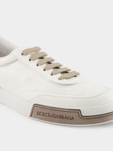 Dolce & Gabbana White and Brown Calfskin Portofino Yacht Sneakers