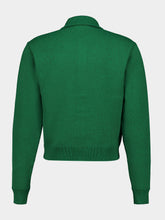 Auralee Green Super Fine Wool Knit Shirt Cardigan