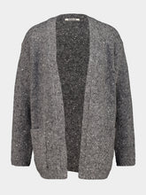 Auralee Top Charcoal Wool Open-Front Cardigan