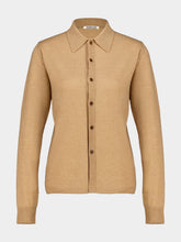 Auralee Light Brown Cashmere Buttoned Shirt Cardigan