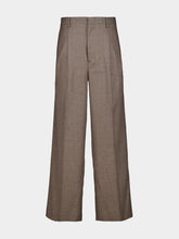 Auralee Top Brown Relaxed-Fit Wool Trousers