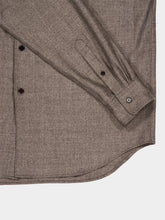 Auralee Faded Brown Wool Button-Up Shirt