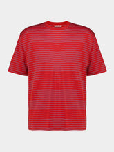 Auralee Red Striped Merino Wool T-Shirt