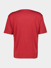 Auralee Red Striped Merino Wool T-Shirt