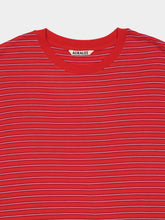 Auralee Red Striped Merino Wool T-Shirt