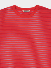 Auralee Red Striped Wool Short-Sleeve T-Shirt