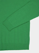 Auralee Green Brushed Cashmere Cotton Knit Sweater