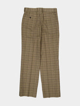 Auralee Dark Brown Check Silk Linen Trousers