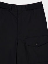 Auralee Black Wool Herringbone Cargo Pants