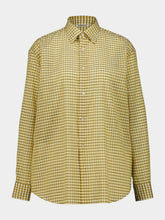 Auralee Mustard Gingham Check Airy Cotton Shirt