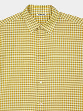 Auralee Mustard Gingham Check Airy Cotton Shirt