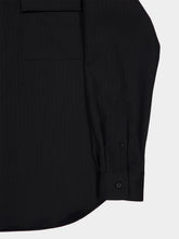 Auralee Black Wool Herringbone Overshirt