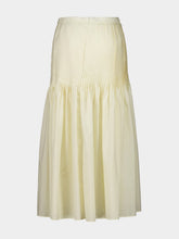 Auralee Ivory Pin-Tuck Cotton Maxi Skirt