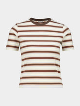 Auralee Fade Brown Stripe Gradient Stripe Jersey T-Shirt