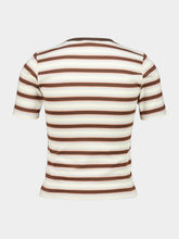 Auralee Fade Brown Stripe Gradient Stripe Jersey T-Shirt