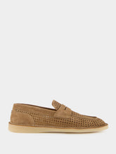 Dolce & Gabbana Hazelnut Perforated Calfskin Loafers