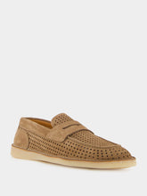 Dolce & Gabbana Hazelnut Perforated Calfskin Loafers