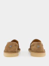 Dolce & Gabbana Hazelnut Perforated Calfskin Loafers