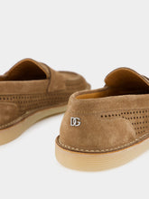 Dolce & Gabbana Hazelnut Perforated Calfskin Loafers