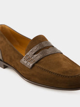 Dolce & Gabbana Ebony Brown Calfskin-Alligator Loafers