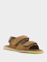 Dolce & Gabbana Brown Double Strap Suede Sandals