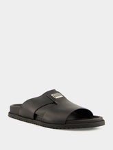 Dolce & Gabbana Black Calfskin Slide Sandals