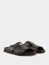 Dolce & Gabbana Black Calfskin Slide Sandals