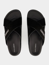 Dolce & Gabbana Black Split Leather Sandals