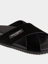Dolce & Gabbana Black Split Leather Sandals