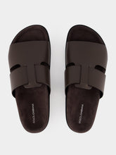Dolce & Gabbana Ebony Flat Leather Sandals