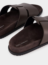 Dolce & Gabbana Ebony Flat Leather Sandals