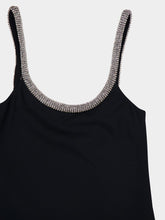 Tom Ford Black Crystal Embroidered Asymmetric Cocktail Dress