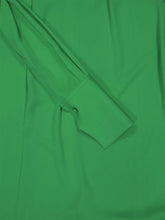 Tom Ford Green Clover Silk Tie-Neck Belted Midi Dress