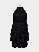 Tom Ford Black Lustrous Jersey Ruffled Cocktail Dress