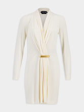 Tom Ford Ivory V-Neck Long Sleeve Cocktail Dress