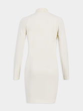 Tom Ford Ivory V-Neck Long Sleeve Cocktail Dress