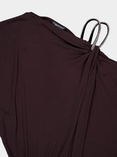 Tom Ford Brown Draped Midi Dress with Chain Detail
