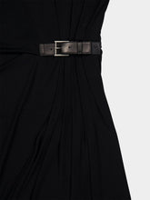 Tom Ford Black Tank Dress with Leather Buckle Detail