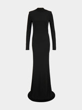 Tom Ford Black Maxi Long Sleeve Crepe Jersey Dress