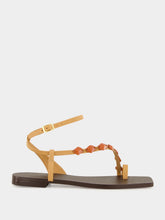 Johanna Ortiz Sand and Iconic Black Dazzling Crest Sandals
