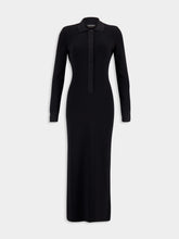 Tom Ford Black Full Needle Stretch Wool Polo Maxi Dress