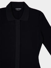 Tom Ford Black Full Needle Stretch Wool Polo Maxi Dress