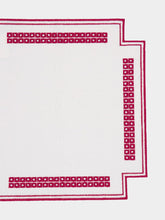 Borgo Delle Tovaglie Erica Antistain Linen Placemat in Ivory and Red