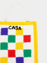 Casablanca Checked Crochet-Knit Tote Bag