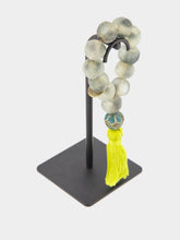 Studio Julia Atlas Grey and Chartreuse Prayer Bead Artwork