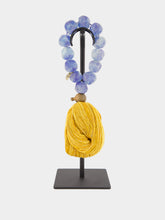 Studio Julia Atlas Blue and Gold Prayer Bead Artwork